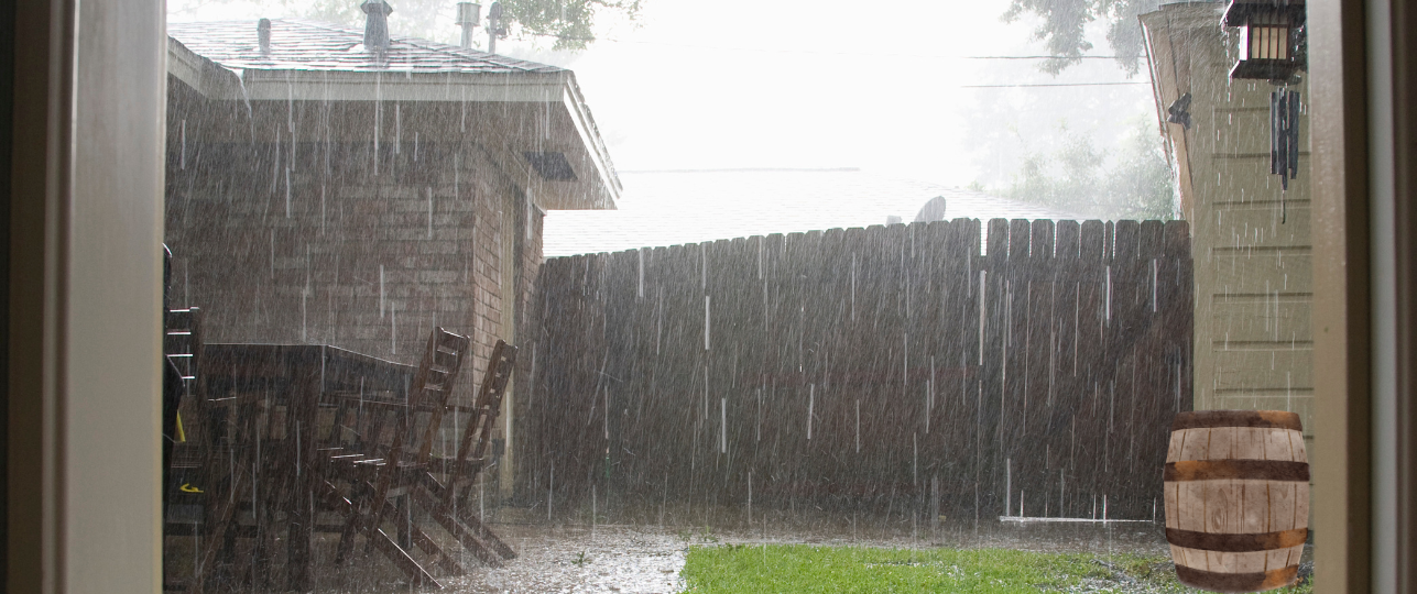 Regen opvangen met opvouwbare regenton