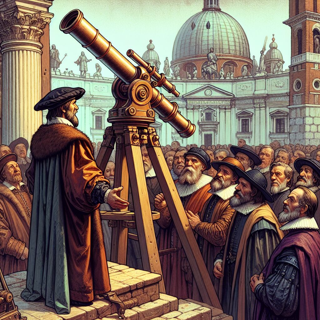 1609 - Galilei toont zijn telescoop