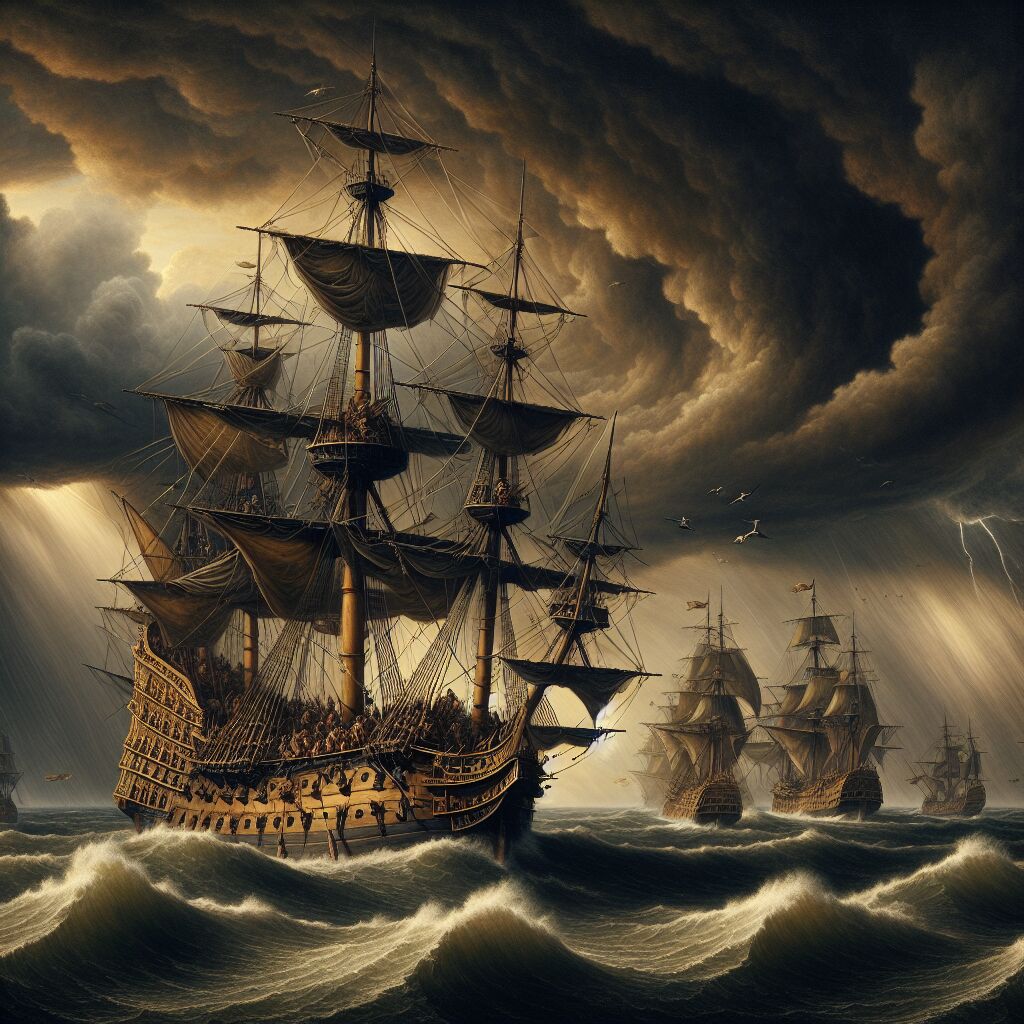 1715 - Tien Spaanse galjoenen vergaan voor de kust van Florida