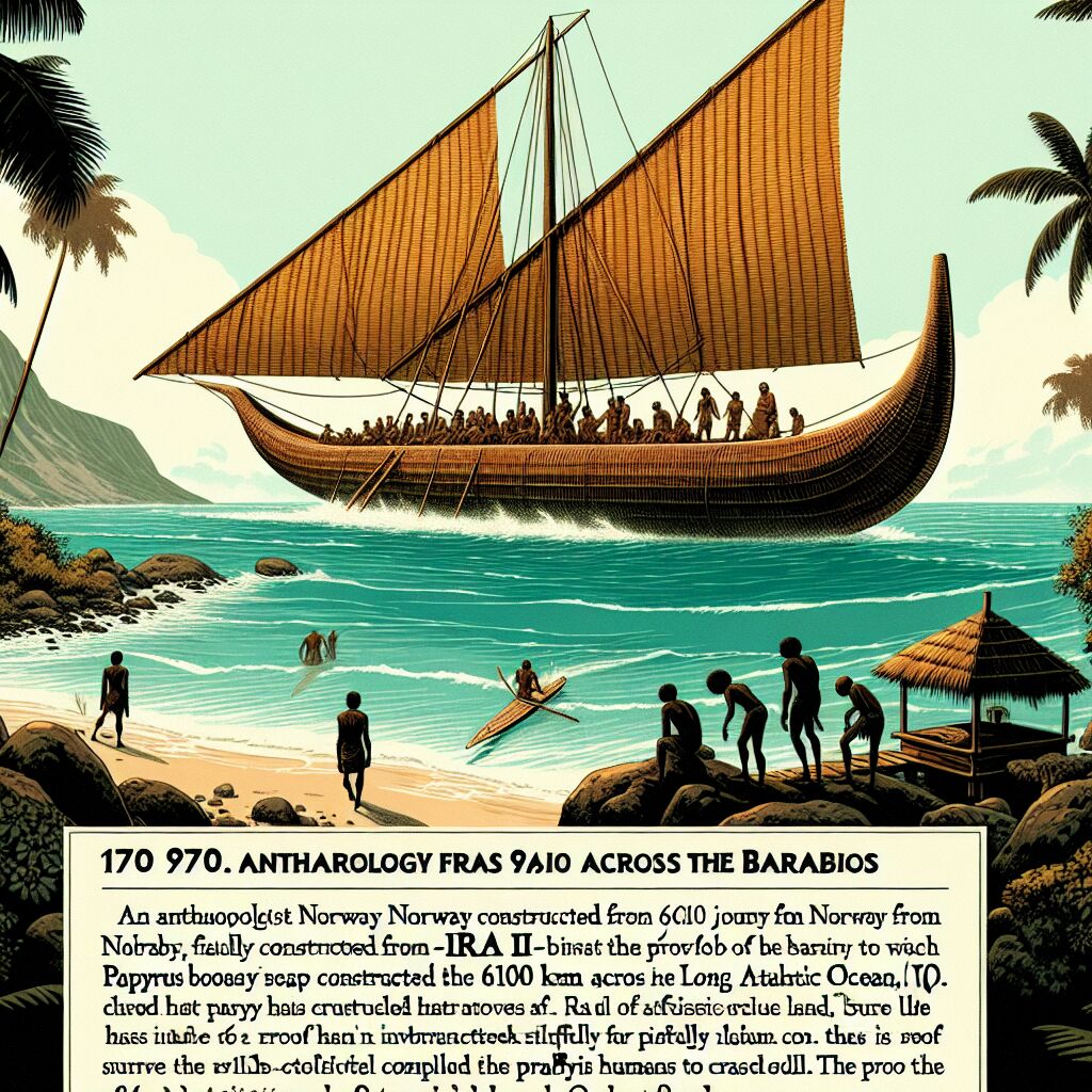 1970 Thor Heyerdahl bereikt Barbados