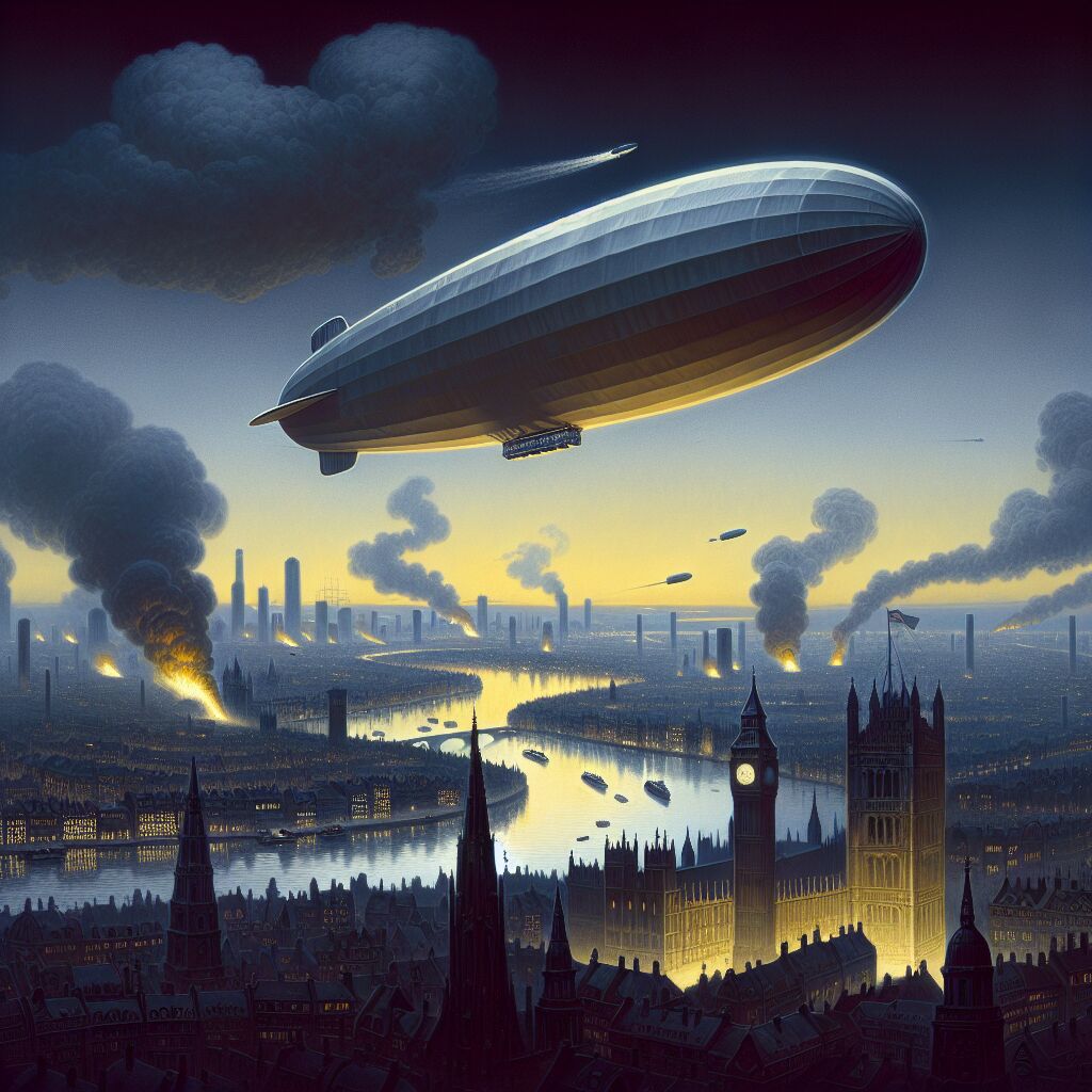 1915 - Duitse zeppelin bombardeert Londen